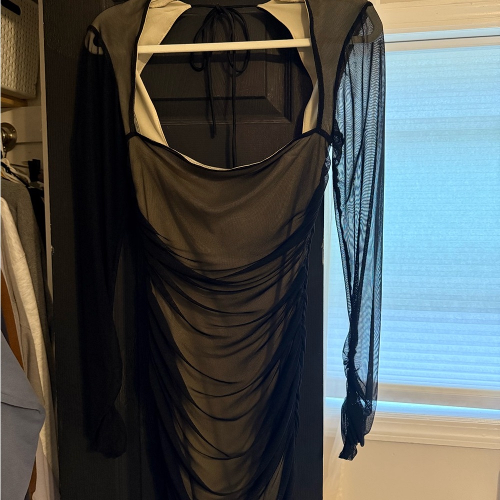 Lucy in the Sky Black Sheer Dress